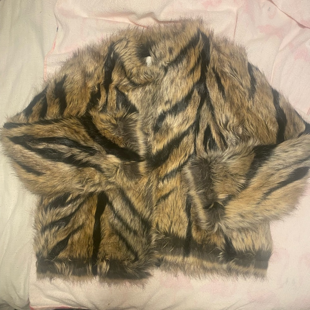 St. John Brown and Black Teddy Jacket